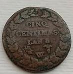 5 Centimes 1799W Frankrijk Lille L'An8 Oude Munt Revolutie, Ophalen of Verzenden, Frankrijk