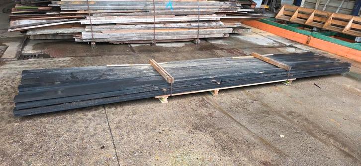 25 stuks  zwarte planken 3 x 10 x 500 cm, Doe-het-zelf en Verbouw, Hout en Planken, Gebruikt, Plank, Overige houtsoorten, 200 tot 250 cm