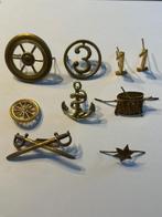 Set originele messing kraaginsignes 8 stuk, Verzenden, Landmacht, Nederland, Embleem of Badge