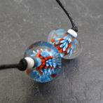 3 paar handgemaakte, geïmplodeerde glaskralen., Verzenden, Nieuw, Kraal