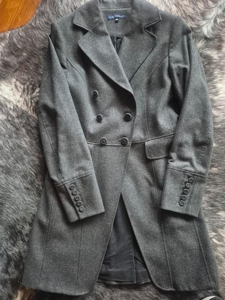 Prachtige antracietgrijze koetsiersjas Josephine&Co, Kleding | Dames, Jassen | Winter, Zo goed als nieuw, Maat 36 (S), Ophalen of Verzenden