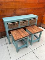 Sidetable& Krukjes mooie combi advertenties!!, 100 tot 150 cm, Ophalen of Verzenden, Zo goed als nieuw, Minder dan 25 cm