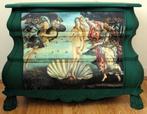 Extra groot, groen buikkastje, ladekast "Venus" Botticelli, Zo goed als nieuw, 3 of 4 laden, Minder dan 100 cm, 25 tot 50 cm