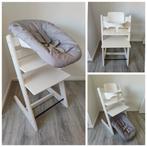 Stokke Tripp Trapp wit met babyset en 2 standen newbornset, Ophalen of Verzenden, Zo goed als nieuw, Stokke Tripp Trapp, Stoelverkleiner