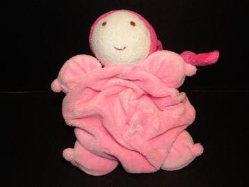 DIFRAX TUT POPJE SOFT KNUFFELDOEK VELOURS ROZE GESCHULPT beschikbaar voor biedingen