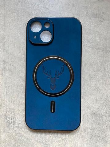PU leren iphone 15 hoesje - luxe en stevig - blauw beschikbaar voor biedingen