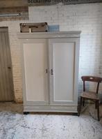 Oude brocante stevige kast demontabel grijs planken tv kast, Ophalen of Verzenden