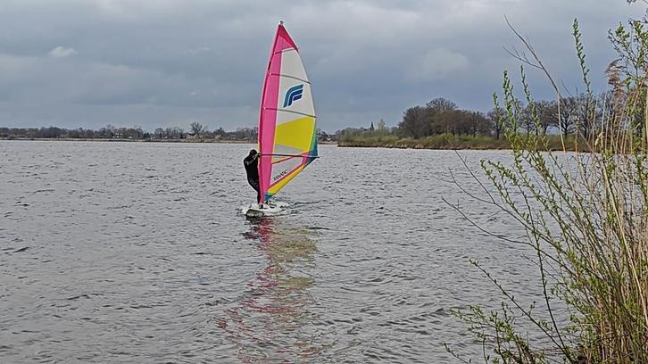Fanatic Viper Windsurfset (1985) - Gratis Ophalen, Watersport en Boten, Windsurfen, Gebruikt, Complete set, 300 cm of meer, Met vin(nen)