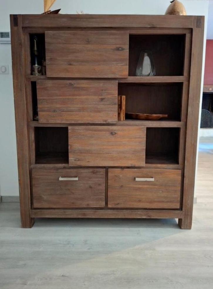 Moderne Donkerhouten Meubelset Acacia, Huis en Inrichting, Complete inboedels, Ophalen