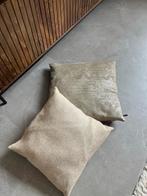 Claudi Sierkussen Beige/Goud, Huis en Inrichting, Woonaccessoires | Kussens, Ophalen of Verzenden, Zo goed als nieuw, Beige, Vierkant