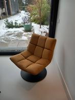 Dutchbone Bar Lounge Fauteuil - Goudbruin Velvet, Ophalen, Gebruikt, 75 tot 100 cm, Stof