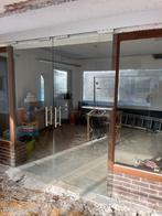 Glazen schuifdeuren met aluminium rail, Doe-het-zelf en Verbouw, Deuren en Horren, Ophalen, Gebruikt, 80 tot 100 cm, 215 cm of meer