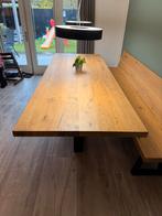 Zwaartafelen eettafel met zitbank, Huis en Inrichting, Tafels | Eettafels, Ophalen, 200 cm of meer, 50 tot 100 cm, Zo goed als nieuw