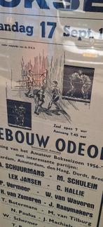 XXL boks poster, boks affiche bokswedstrijden uit 1956👊, Ophalen, Met lijst, Sport, A1 t/m A3
