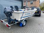 QuickSilver 440 Fish. Roofvis boot 25 Pk Yamaha en trailer, Benzine, Buitenboordmotor, Polyester, Gebruikt