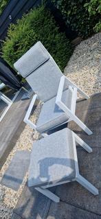 Loungestoel verstelbaar met hocker, Tuin en Terras, Tuinstoelen, Ophalen, Zo goed als nieuw, Aluminium, Verstelbaar