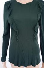 top donkergroen met ruches nieuw S, Kleding | Dames, Tops, Maat 38/40 (M), Nieuw, Ophalen of Verzenden, Zonder mouw
