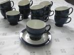 Denby Boston set van 12 kopjes en schotels, blauw aardewerk, Huis en Inrichting, Ophalen of Verzenden, Zo goed als nieuw, Overige stijlen