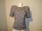 Elisabetta Franchi stylvolle top power shoulders It 42, Zwart, Zo goed als nieuw, Korte mouw, Maat 36 (S)