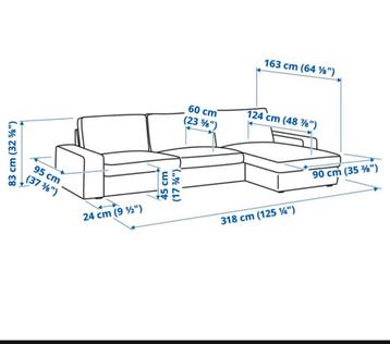 Ikea Kivik 4 zits bank chaise longue - afbeelding 7
