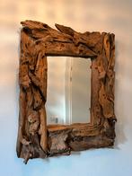 Teak wortelhout spiegel, Ophalen, Gebruikt, 100 tot 150 cm, 75 tot 100 cm