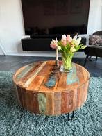 Prachtige houten salontafel!, Huis en Inrichting, Ophalen, 100 tot 150 cm, Rond, 50 tot 100 cm