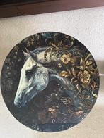 Mooie tafel met aparte decoupage, Huis en Inrichting, Tafels | Salontafels, Ophalen, 50 tot 100 cm, 50 tot 75 cm, Rond