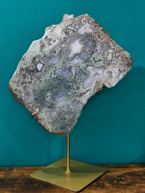 Statement Uniek groot stuk mosagaat ., Verzamelen, Mineralen en Fossielen, Mineraal, Ophalen of Verzenden