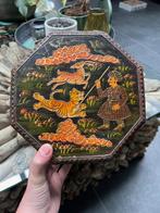 Indiase handbeschilderde kist metaal beslag India, Huis en Inrichting, Woonaccessoires | Kisten, Gebruikt, Minder dan 50 cm, Ophalen of Verzenden