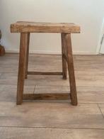 Houten Krukje - Vintage Stijl hoffz aura peeperkorn, Huis en Inrichting, Stoelen, Ophalen, Gebruikt, Bruin, Eén