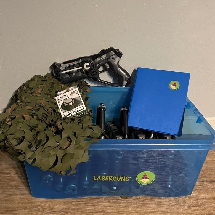 verhuur laserguns, Hobby en Vrije tijd, Feestartikelen | Verhuur, Zo goed als nieuw, Verjaardag, Ophalen