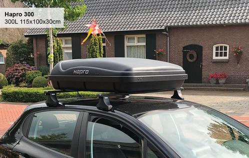 Te huur: Hapro 300L 115x100x30cm dakkoffer, Auto diversen, Dakkoffers, Zo goed als nieuw, Ophalen