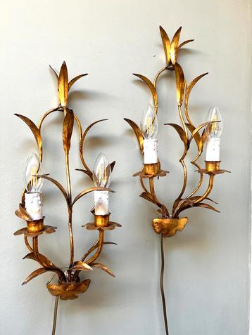 Florentijnse wandlampen met bladgoud