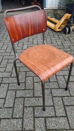 12 industriële school horeca stoelen TU delft gispen vintage, Huis en Inrichting, Bruin, Ophalen of Verzenden, Zo goed als nieuw