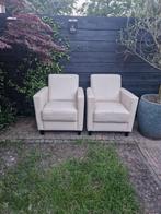 2 leren fauteuils, Huis en Inrichting, Fauteuils, Ophalen of Verzenden, Gebruikt