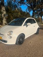 Fiat 500C | Cabrio | 2012 | Goed onderhouden, Auto's, Zwart, Cabriolet, Leder en Stof, Wit