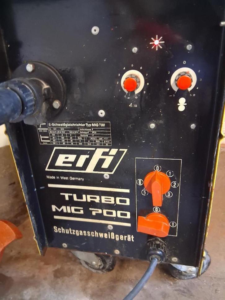 Erfi Turbo mig 700 lasapparaat, Doe-het-zelf en Verbouw, Gereedschap | Lasapparaten, Gebruikt, Overige typen, 150 tot 250 ampère