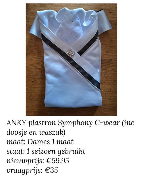 ANKY plastron Symphony C-wear wit/grijs, dames maat, Dieren en Toebehoren, Paardrijkleding, Zo goed als nieuw, Dames, Bovenkleding