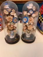 Antieke Bloemen onder Stolp - Set van 2, Huis en Inrichting, Woonaccessoires | Stolpen, Ophalen, Gebruikt