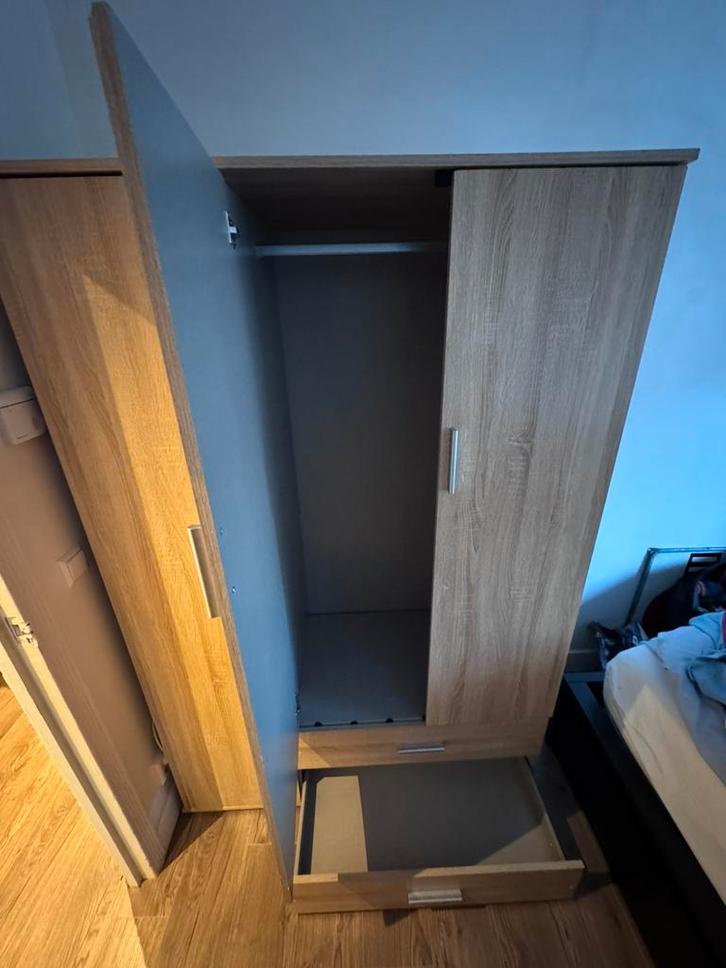 Kledingkast, Huis en Inrichting, Kasten | Kledingkasten, Gebruikt, 150 tot 200 cm, 50 tot 75 cm, Met lade(s), Met deur(en), Met plank(en)