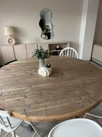 Industriële ronde tafel steigerhout, Huis en Inrichting, Tafels | Eettafels, 100 tot 150 cm, Rond, Ophalen of Verzenden, Zo goed als nieuw