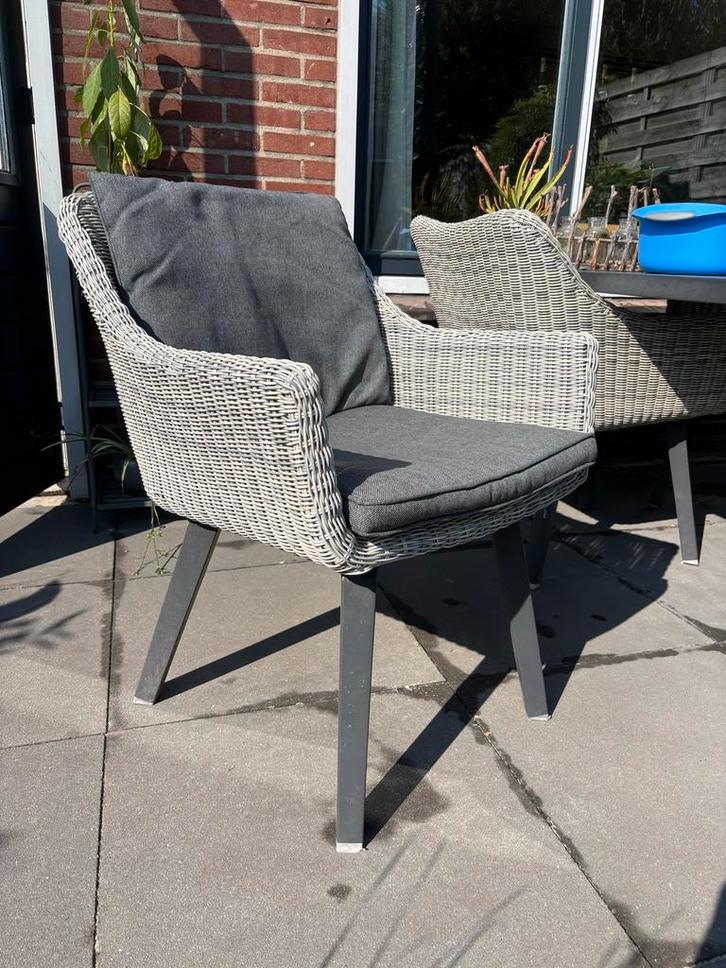 Tuinset: tafel met 4 stoelen, Tuin en Terras, Tuinsets en Loungesets, Gebruikt, Tuinset, 4 zitplaatsen, Eettafel, Stoel, Ophalen