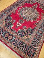 Handgeknoopt perzisch tapijt mashad 303x192, Info@SlatsAntiek.nl, Crème, Gebruikt, Perzisch