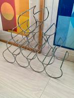 Vintage flessenrek zilver chrome draadstaal 9 plekken, Huis en Inrichting, Woonaccessoires | Wijnrekken, 5 tot 15 flessen, Ophalen of Verzenden