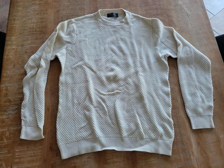 Trui | zgan | maat L, Kleding | Heren, Truien en Vesten, Zo goed als nieuw, Maat 52/54 (L), Wit, Ophalen of Verzenden