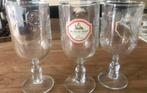 3 Grolsch glazen op poot, Ophalen of Verzenden, Zo goed als nieuw, Bierglas