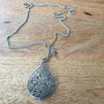 Zilveren ketting en florale hanger, Ophalen of Verzenden