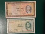 10 en 50 francs Luxemburg set 1961 jaar, Ophalen of Verzenden, Overige landen, Setje