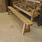 Dinklik bankjes oude teak hout bank tuin terras smal bankje, Ophalen of Verzenden