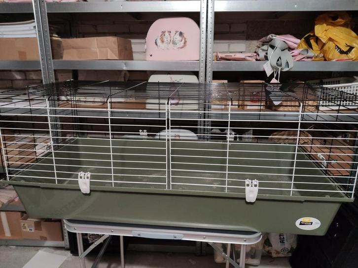 Ferplast traliekooi Rabbit 120 grijs of groen, Dieren en Toebehoren, Knaagdieren en Konijnen | Hokken en Kooien, Gebruikt, Kooi